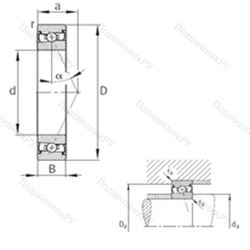 Подшипник шариковый радиально-упорный HSS 7003-E-T-P 4S