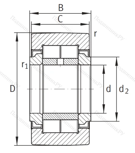 Игольчатый подшипник NUTR 4090 A