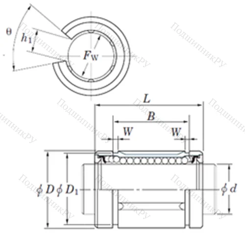Подшипник шариковый линейный SDE 25OP