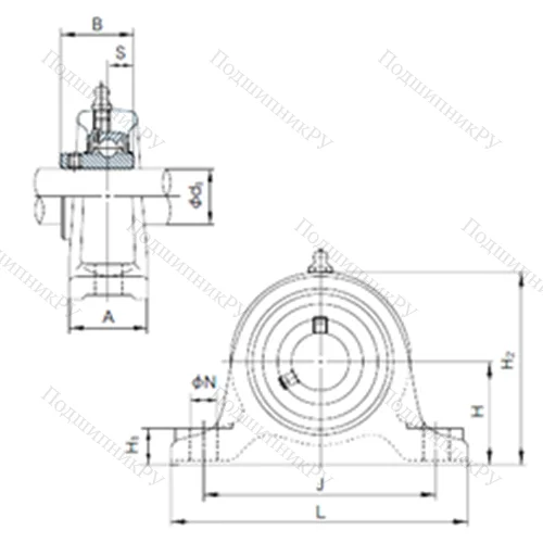 Подшипниковый узел шариковый радиальный UCIP 322
