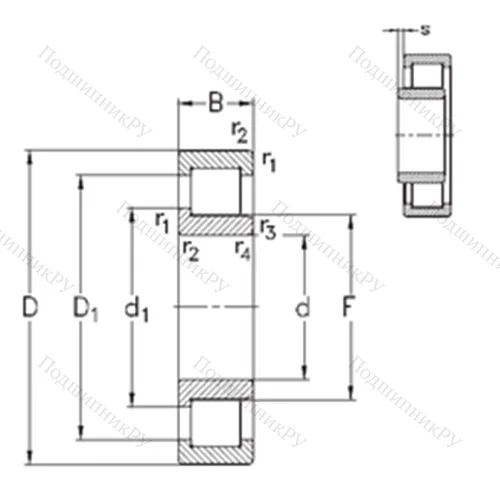 Подшипник роликовый радиальный NJ 2320-E-M 6