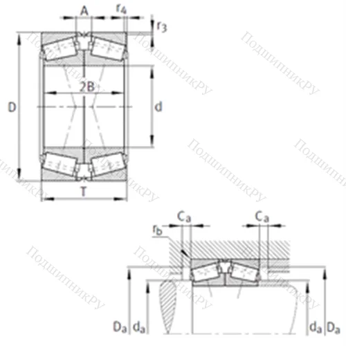Подшипник роликовый радиально-упорный спаренный 31328-X-N 11CA-A 160-200