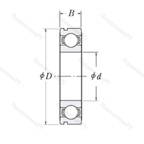 Подшипник шариковый радиальный MJ 2.1/4-N