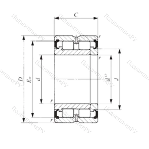 Подшипник роликовый радиальный NAG 4916UU