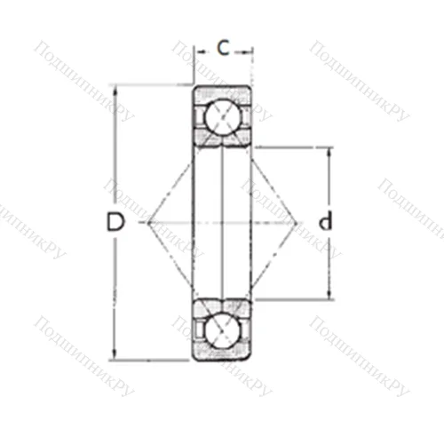 Подшипник шариковый радиально-упорный с четырёхточечным QJ 318