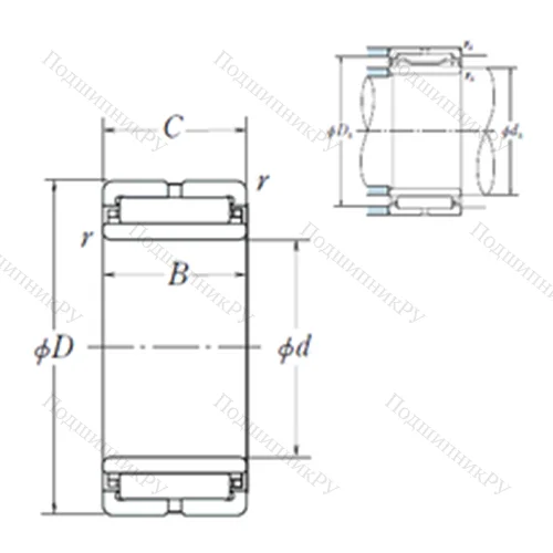 Подшипник игольчатый радиальный NA 49/28