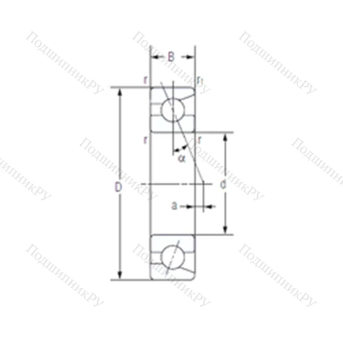 Подшипник шариковый радиально-упорный 7212AC