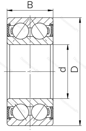 Двухрядный шариковый подшипник 1508 2RS E (2208 2RSTN) в Якутске