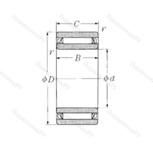 Подшипник игольчатый радиальный NAF 506820