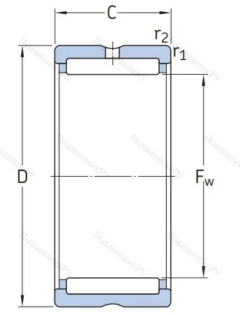Игольчатый подшипник NK 60/35