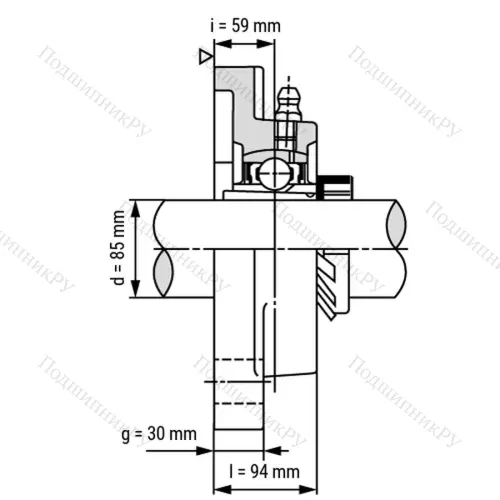 Подшипниковый узел UKF 319+H 2319 - Вал: 85 мм