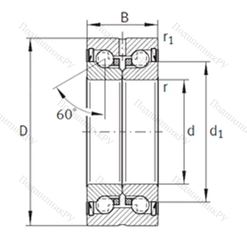 Подшипник шариковый упорно-радиальный ZKLN 1545-2RS-PE