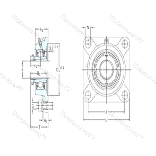 Подшипниковый узел шариковый радиальный FYJ 65 KF+HS 2313
