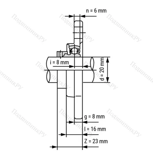 Подшипниковый узел SS KFL 004 ST - Вал: 20 мм