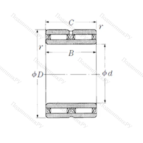 Подшипник игольчатый радиальный NAFW 457240