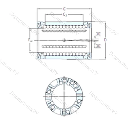 Подшипник шариковый линейный LBCD 25 A-2LS