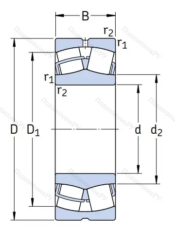 Сферический роликовый подшипник 53618 Н (22318 W 33) в Якутске