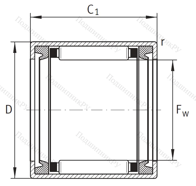 Игольчатый подшипник HK 4020 2RS A L 271