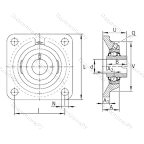 Подшипниковый узел шариковый радиальный RCJL 70