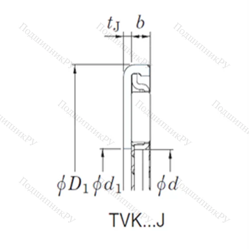 Подшипник игольчатый упорный TVK 3448J-1