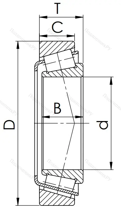 Конический роликовый подшипник 7212 А