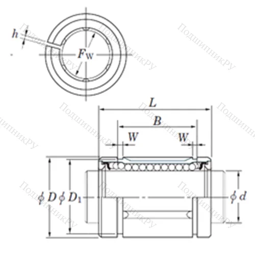 Подшипник шариковый линейный SDM 25AJMG