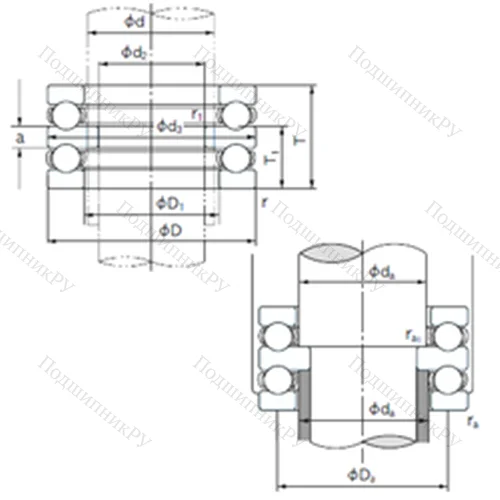 Подшипник шариковый упорный 52232
