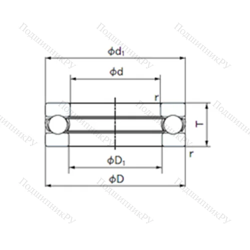 Подшипник шариковый упорный O-14