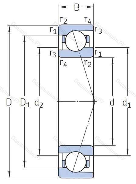 Сверхточный подшипник 71908 CE/HCP 4ADBA