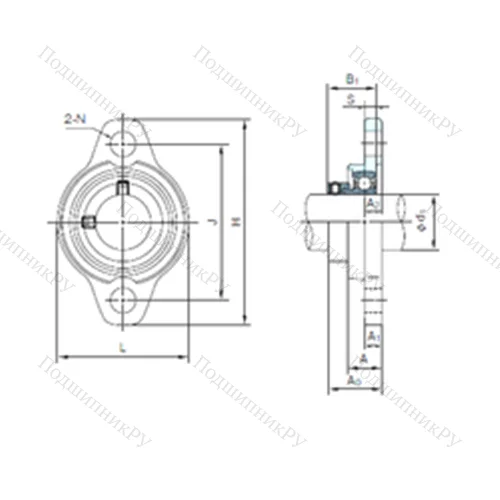 Подшипниковый узел шариковый радиальный UFL 001