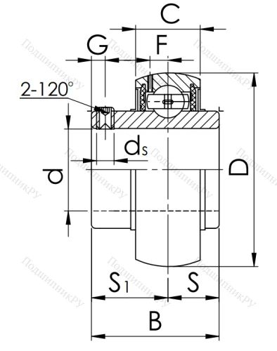 Корпусный подшипник UC 210 (480210 ГОСТ) в Якутске