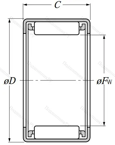 Игольчатый подшипник HK 2220 C от производителя  NTN