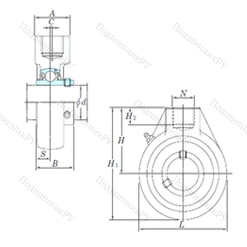 Подшипниковый узел шариковый радиальный UCHA 213-40
