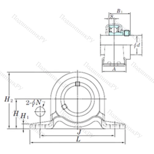 Подшипниковый узел шариковый радиальный SAPP 206