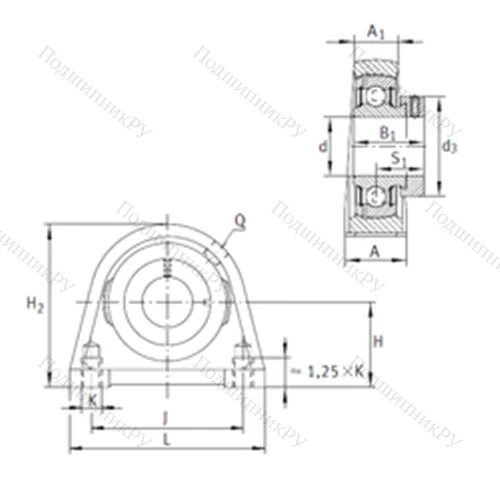 Подшипниковый узел шариковый радиальный PSHE 20-N