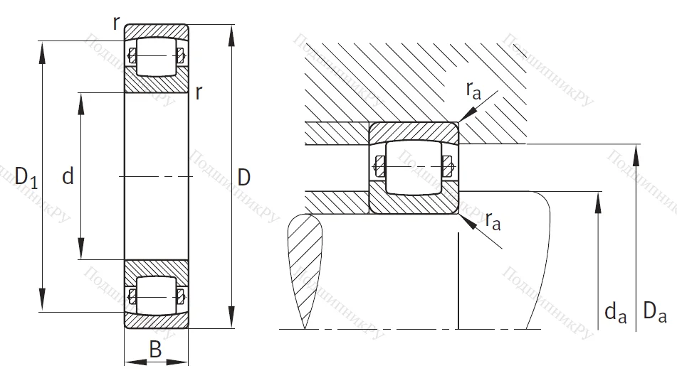Сферический роликовый подшипник 20304 TVP