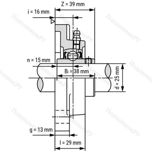 Подшипниковый узел UCF 305 - Вал: 25 мм