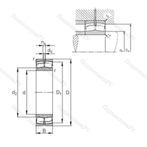 Подшипник роликовый радиальный самоцентрирующийся 24168-E 1