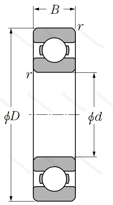 Однорядный шариковый подшипник 6026 C 3