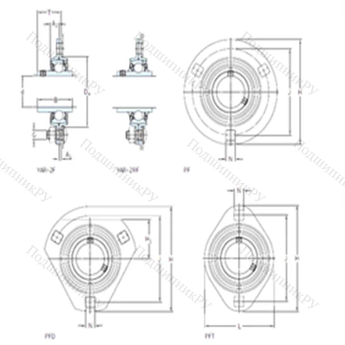 Подшипниковый узел шариковый радиальный PF 30 TR