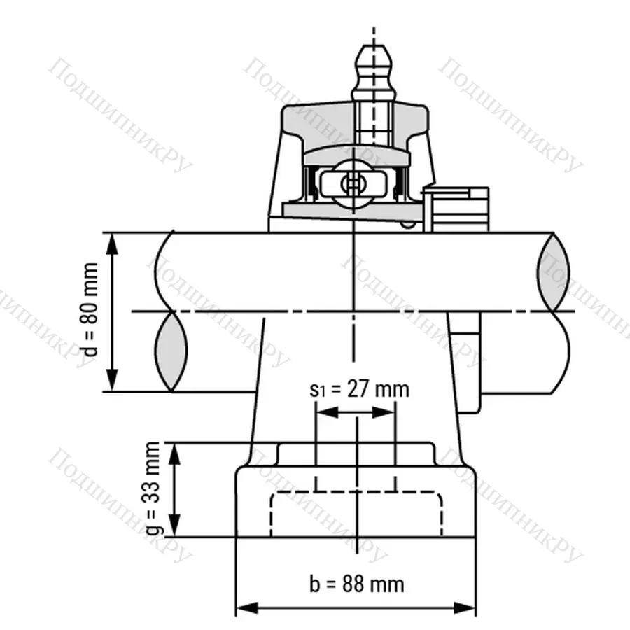 Подшипниковый узел UKP 218+H 2318 - Вал: 80 мм