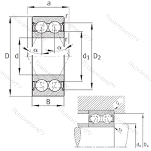 Подшипник шариковый радиально-упорный 3815-B-2Z-TVH