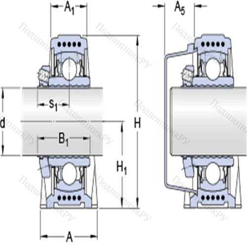 Стационарные подшипниковые узлы типа Y (литой корпус, крепление стопорными винтами) SYK 30 LEF