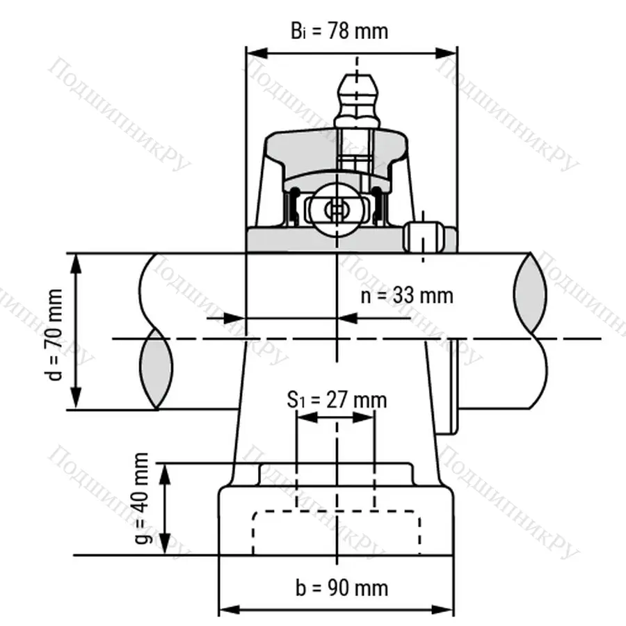 Подшипниковый узел UCP 314 - Вал: 70 мм