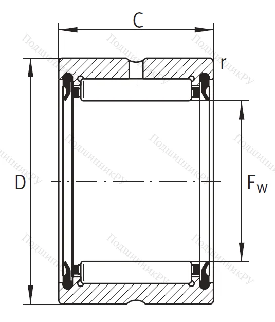 Игольчатый подшипник RNA 4906 2RS