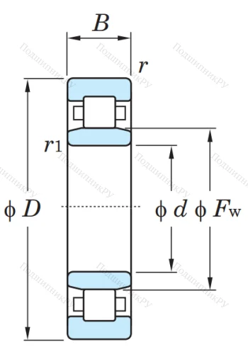 Роликовый цилиндрический подшипник NU 220 от производителя  KOYO