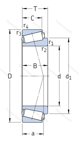 Конический роликовый подшипник 30308 J 2/Q от производителя  SKF