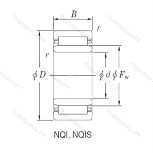 Подшипник игольчатый радиальный NQI 25/15