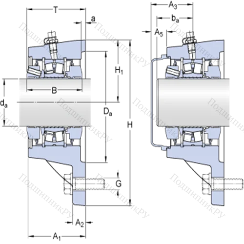 Фланцевые роликоподшипниковые узлы ( ConCentra, для метрических валов) FYNT 35 F