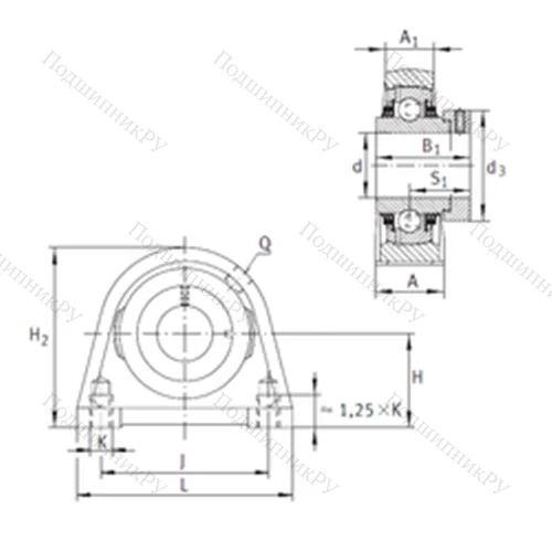 Подшипниковый узел шариковый радиальный TSHE 25-N